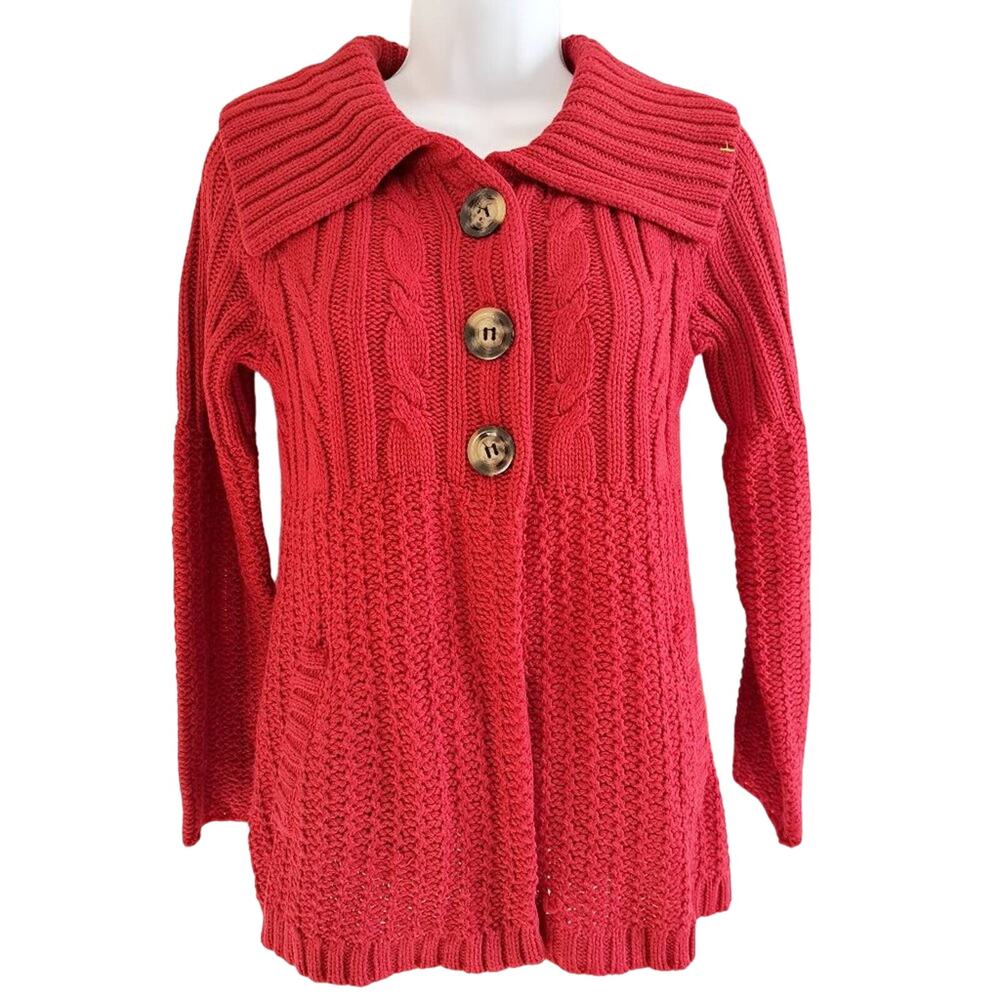 Style & Co Button Up Cable Knit Cardigan Sweater